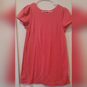 Anthropologie Maeve Womens Coral Shift Maeve Pink Sheath Dress with Puff Sleeves